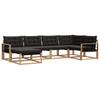 Outdoor Sofa Set with Cushions 6 Pcs White and Black