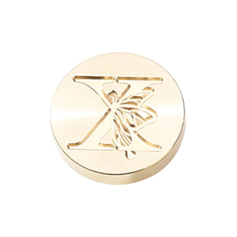 Butterfly Letter Pattern Wax Seal Stamp Head Metal Wax Stamp Head for Valentines Card Birthday Card Invitations Envelope