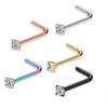 Stainless Steel Nose & Ear Stud Set: Mini Zircon, Straight & Curved Bars