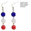 Lightweight Statement Earrings 1 Pair Independence Day for Women, Red White Blue Beads Dangle Drop Festival Party Accessories Earrings, 4th