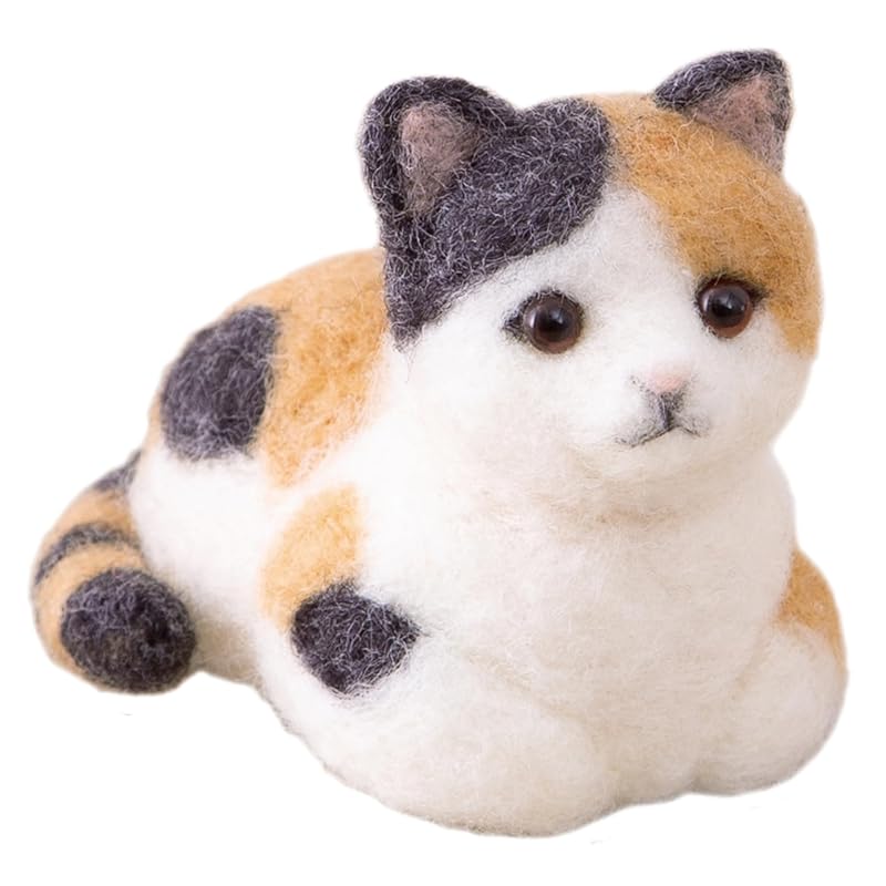 

hamanaka felt wool kit Made with Acreine DOG & CAT calico cat design Susa Sachiko H441-650