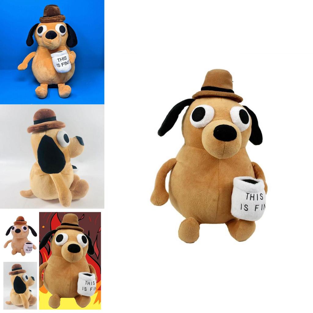 This Is Fine Dog Plush Toy Perfect Christmas And Birthday Gift For Kids And Dog Lovers