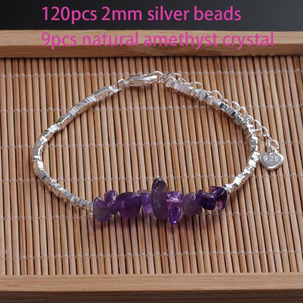 VENTFILLE 925 Sterling Silver Geometric Square Round Bead Bracelet For Women Personality Temperament Simple Hand Jewelry Party