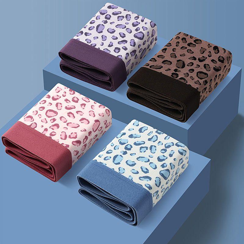 3 buc Lenjerie de corp sexy și drăguță cu imprimeu leopard pentru bărbați, șorturi confortabile și respirabile, șorturi la modă cu colț plat și pantaloni cu colț pătrat, boxeri