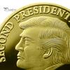 Trump Minnemynt Andre Presidentperiode 2025-2029 In God We Trust Suvenirmynt Samleobjekt Metallmynt MAGA/KAG Gave til Samlere