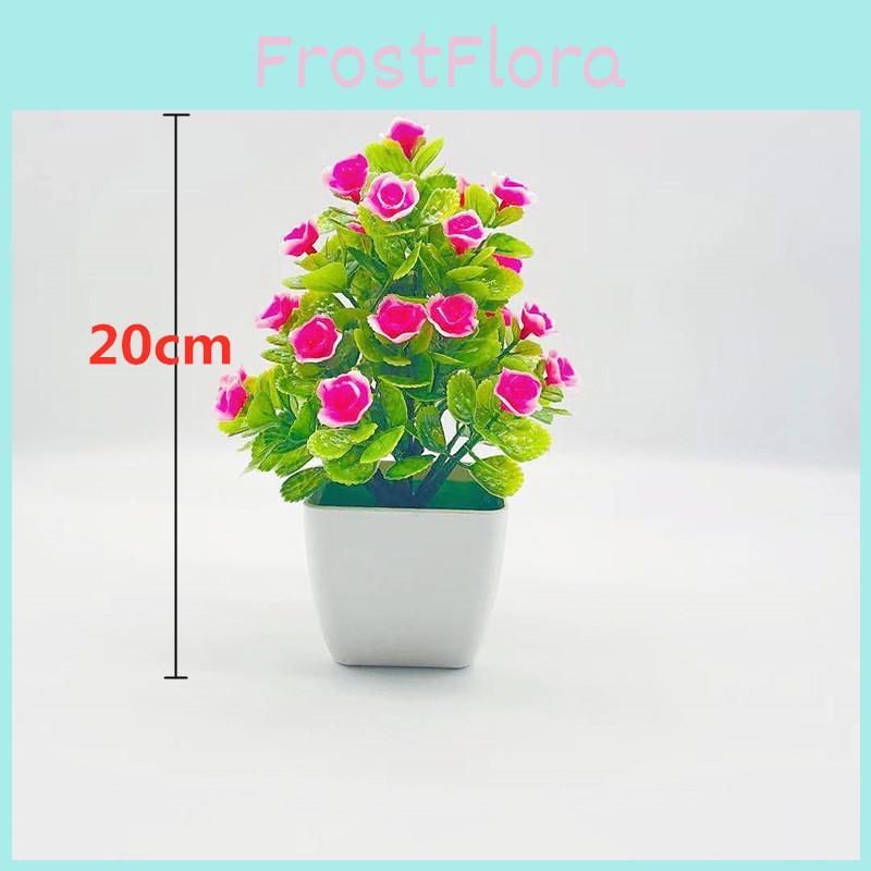 Simulate Five Twenty Roses Fake Flowers Potted Green Plants Indoor Decoration