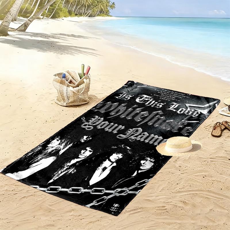 Name Custom WHITESNAKE Print Beach Towel, Large Soft Quick Dry Towel for Beach Camping Swimming