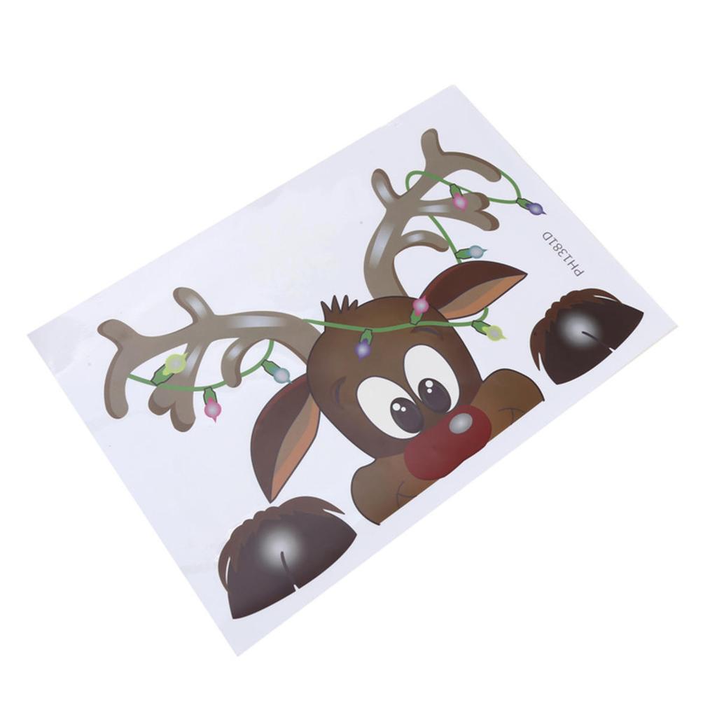 Cute Cartoon Santa Claus Elk Snowflake Window Stickers Static Decal Merry Christmas Party Scene Decor Supplies
