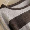 Soft waxy skin-friendly contrasting color lazy knitted sweater autumn and winter bottoming long-sleeved women's striped loose sweater
