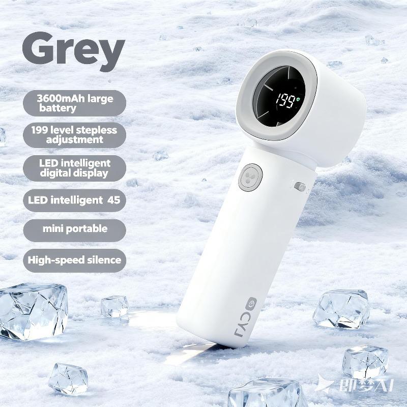 

2026 High-Speed Handheld Fan: 199 Speeds, 3600mAh Battery. 57x40x134mm