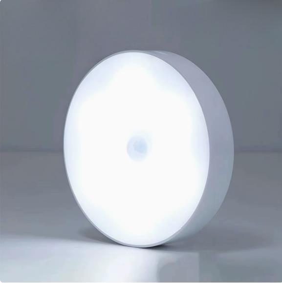 

LED Motion Sensor Light Round Night Light USB Rechargeable Warm or White Light Bedroom Living Room Hallway Stairs Cabinets Decor
