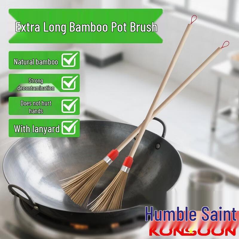 Bambus-Topfschwamm mit langem Griff