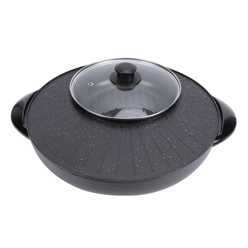 Hot Pot Elektrischer Grill Runder Koreanischer BBQ Grill Hotpot Elektrischer Rauchloser Grill für Zuhause Familienparty Treffen US-Stecker 110V