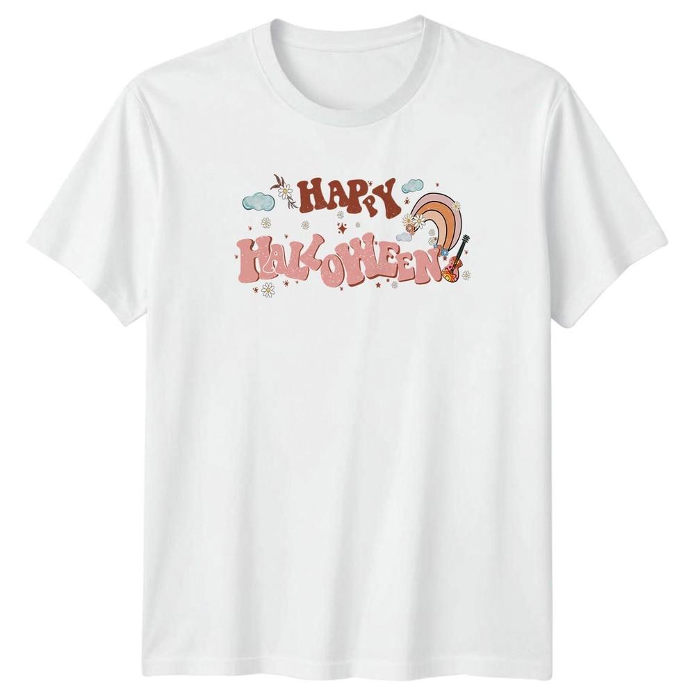 Happy Halloween Unisexs TShirt Retro Groovy Halloween Halloween Gift For Her S