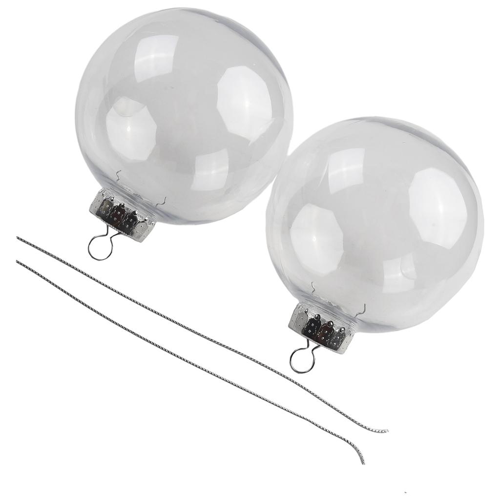 10cm Fillable Clear Plastic Christmas Baubles Perfect for DIY Ornaments