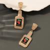 European and American new creative fashion drip alloy imitation pearl geometric wine bottle earrings personality temperament light luxury women