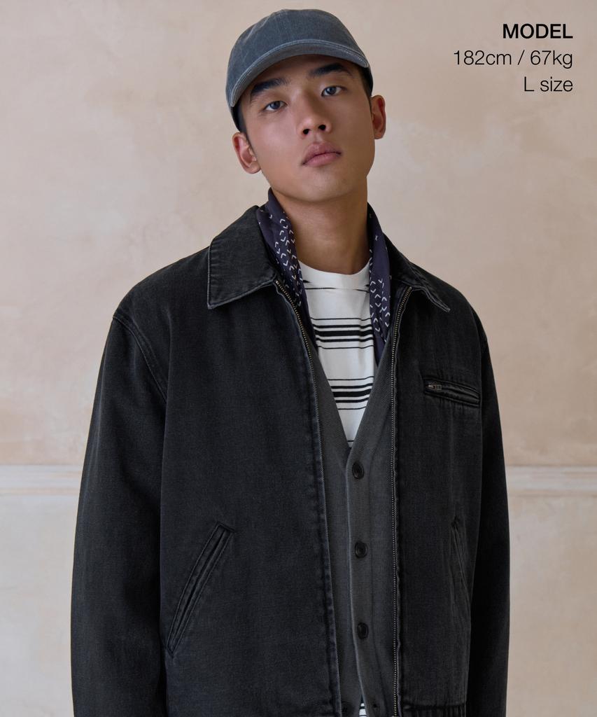 Musinsa Standard Denim Work Jacket [Washed Black]