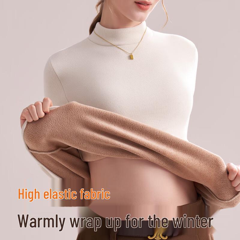 Audiffren Women's Fleece-Lined Mock Neck Thermal Top