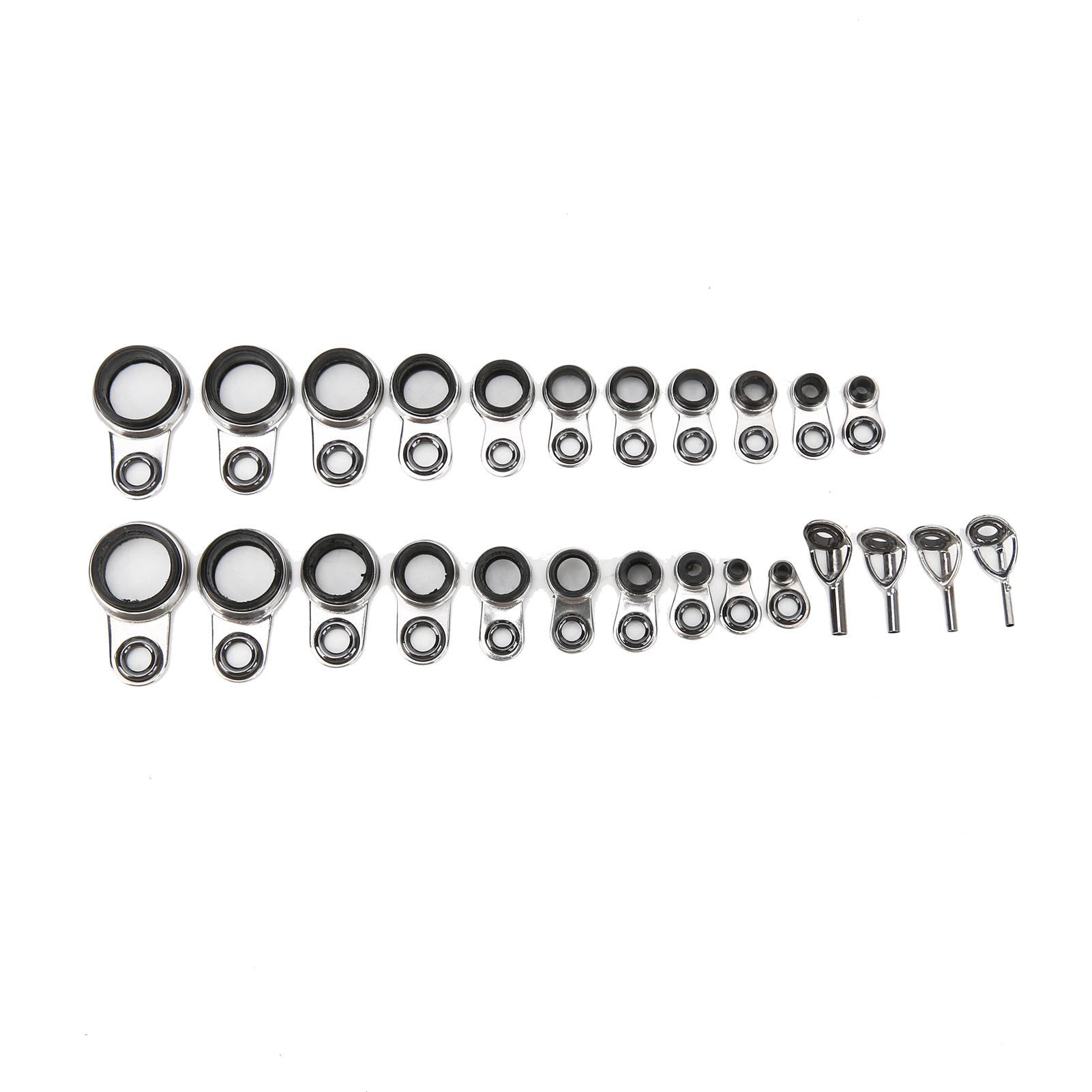 

25 in 1 Set Universal Rock Casting Tackle Fishing Rod Guides Line Rings Top Tips