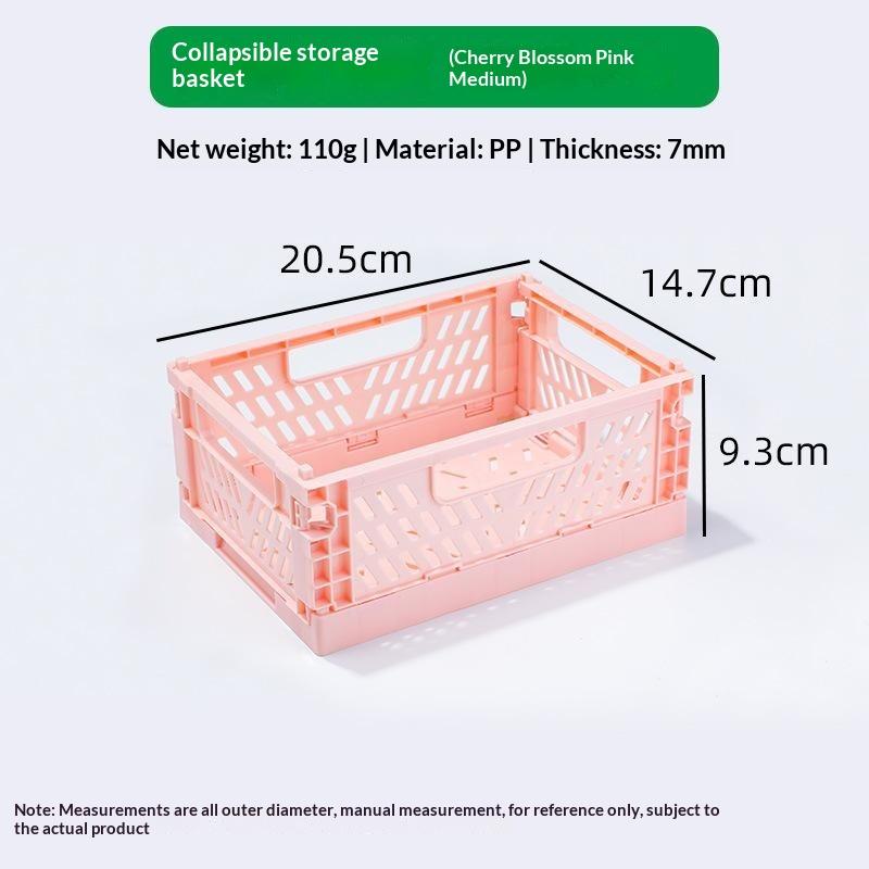 1Pcs Mini Foldable Storage Basket, Home Desktop Clutter Organizer Box, Portable Multi-Functional Solid Color Storage Basket
