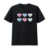 Damen Valentinstag Herz Süßigkeit T-Shirt Schwarz Vintage Gewaschen Mode Streetwear Weich Grafik Lässig Mann Stilvoll Leicht