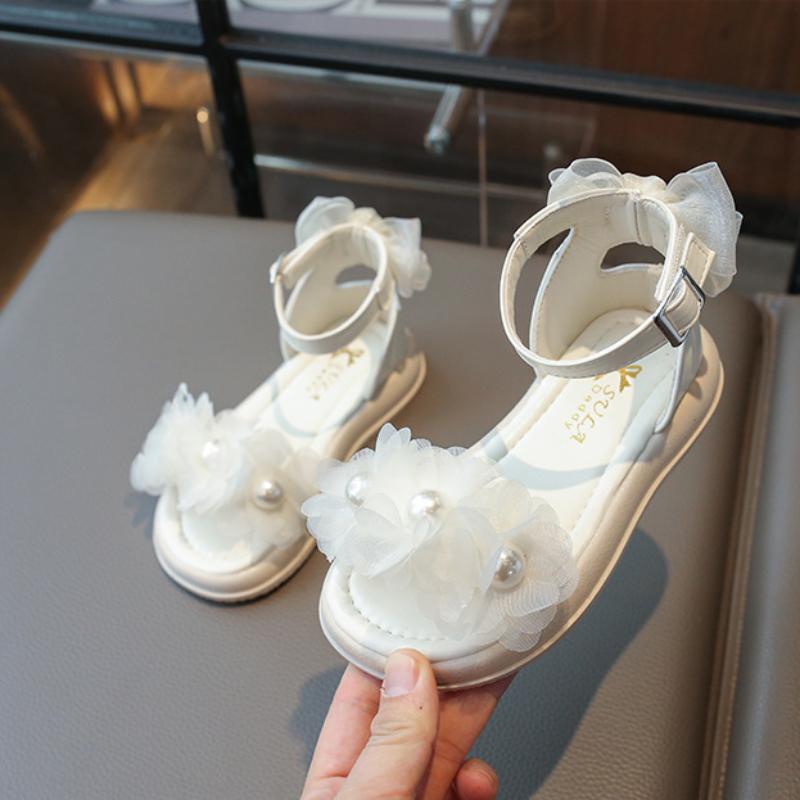Mädchen Prinzessin Kleid Sandalen Chic Perle Kinder Sommersandalen Neu Elegant Blume Kinder Causal Schleife High-top Römische Sandalen