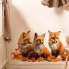 Natural Wind Autumn Feeling Fox Wall Poster - Fun Elements Self-Adhesive Seamless Adhesive for Home Decoration Stickers