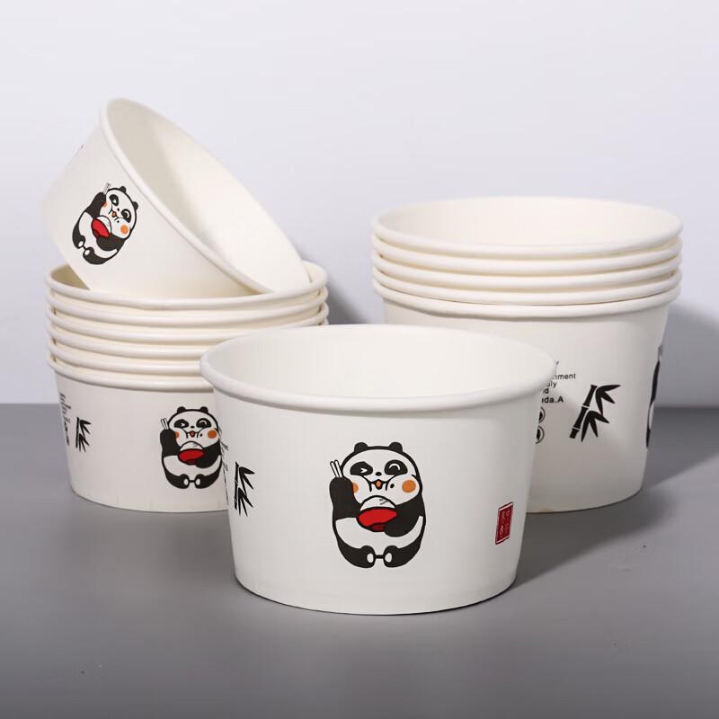 Panda Disposable Thickened Paper Bowls (300 Count)