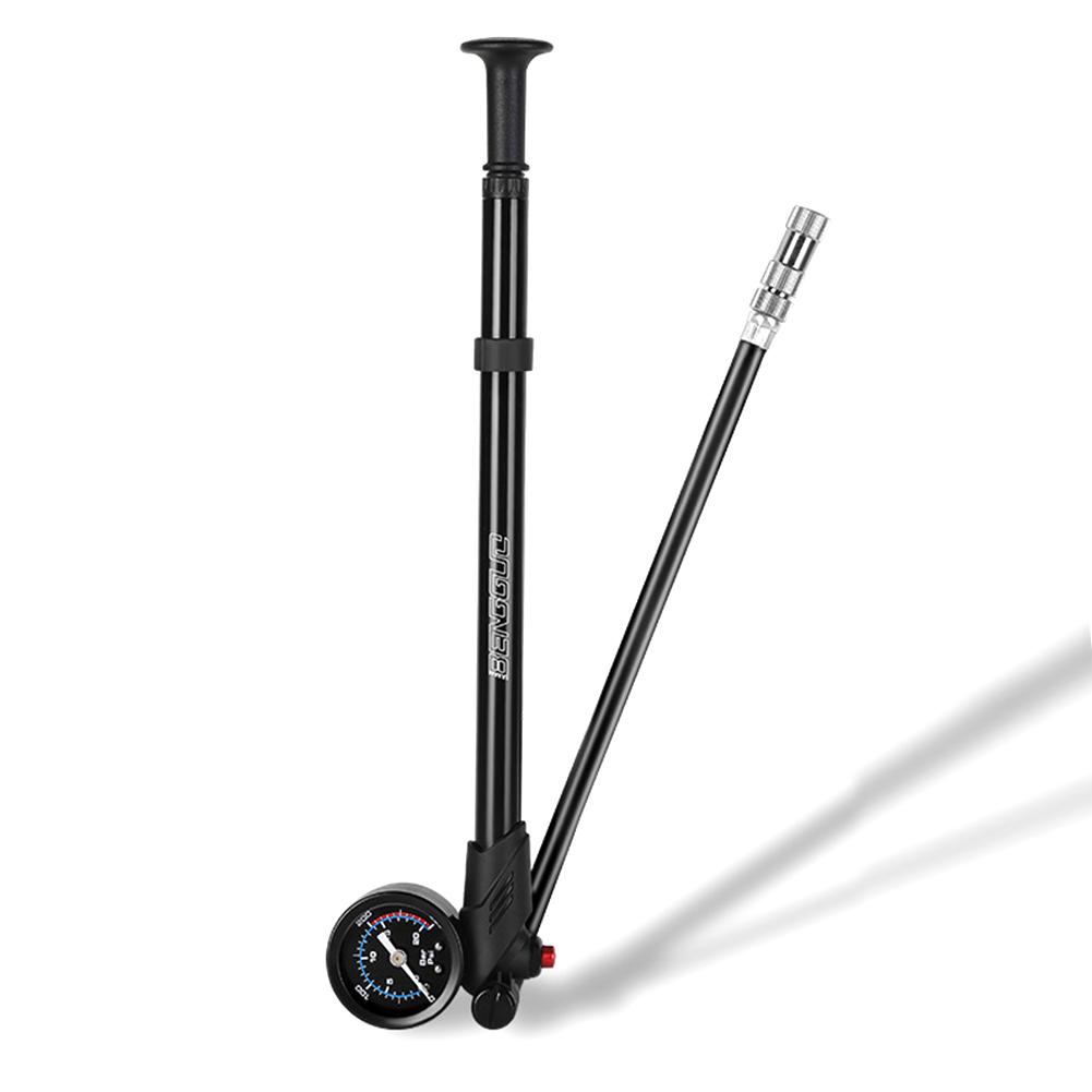

300PSI Bicycle Pump with Gauge High Pressure MTB Bicycle Air Shock Pump Fits Presta & Schrader for Rear Suspension Fork Shock