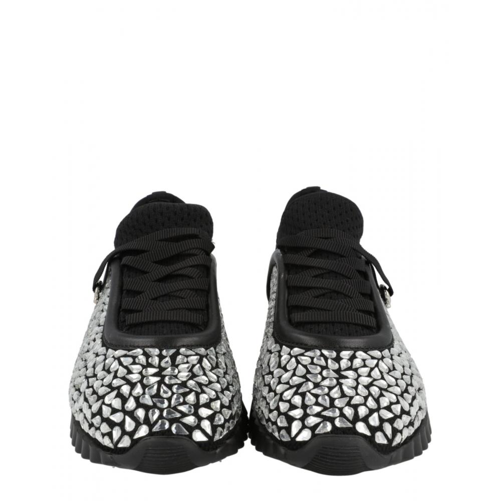 Salvatore Ferragamo Crystal Embellished Sneakers Black