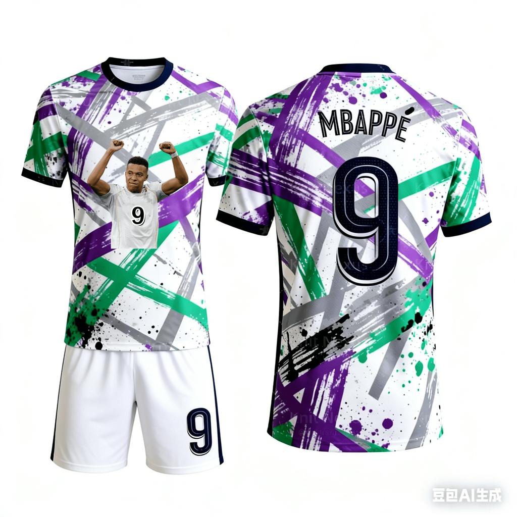 Summer New Set#Ronaldo/Messi/Mbappe/Yamal# Football Shirt Quick Drying Short Sleeved Shorts Sports Set for Adults FamilyMatching