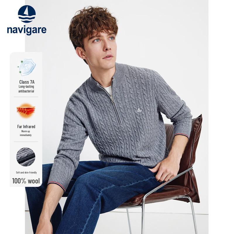

Navigare Men s Cable Knit Merino Wool Sweater 2XL