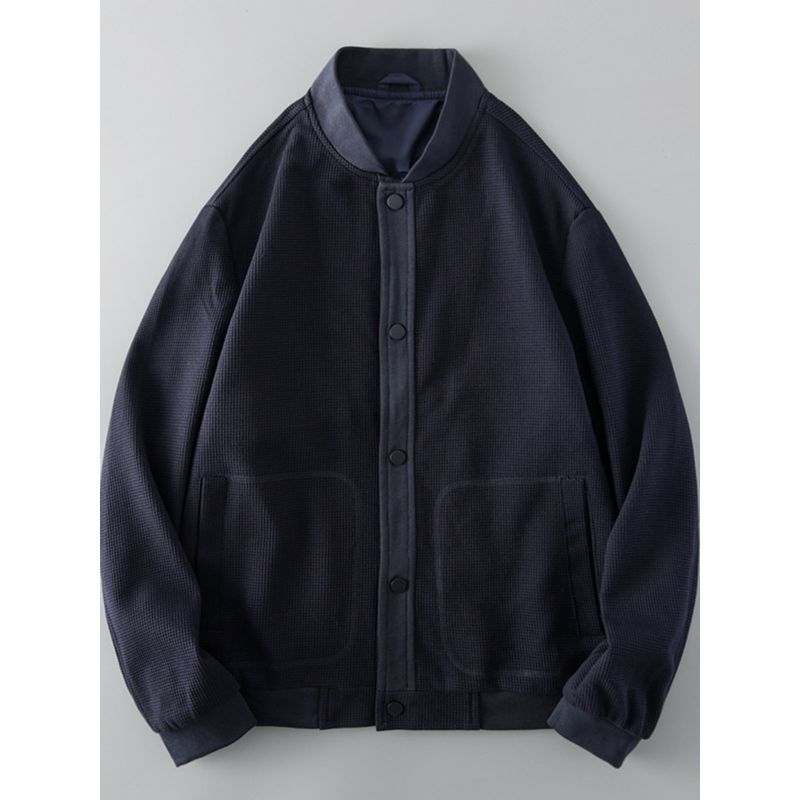 American Retro Amekaji Heavy Weight Fashion Brand All-Matching Waffle Outwear Men's Baseball Uniform Export Original Tail Order Jacket