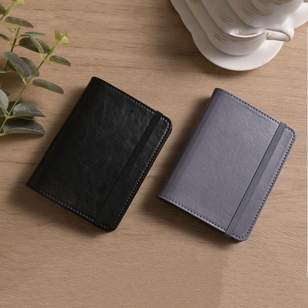 Portable Leather Binder Notebook Blank Line Memo Pads Fashion Mini Diary Planner  Diary