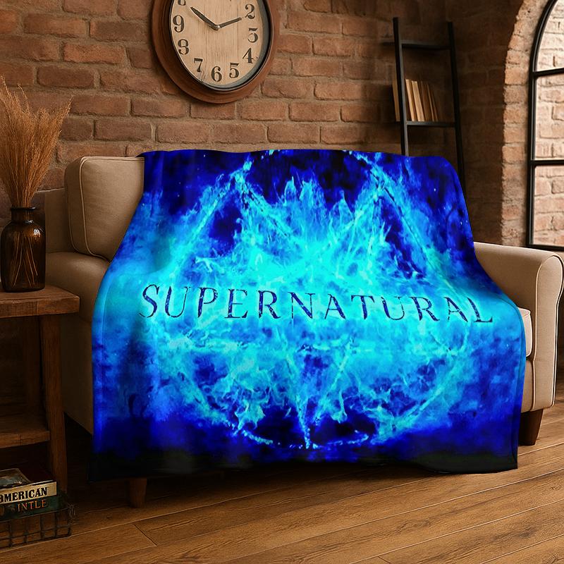 

SPN Supernatural Dean Sam TV Flannel Blanket Soft Warm Throw Blanket for Bedroom Living Room Bed Travel Camping Picnic Kid 75x90cm