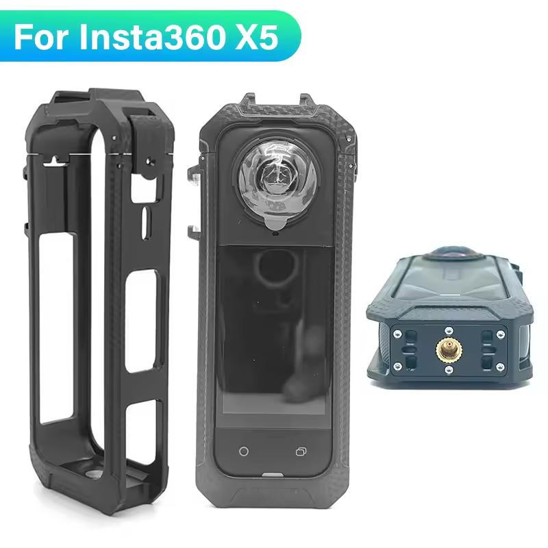 PC Frame Cage for Insta360 X5 Action Camera Protective Frame Rabbit Cage Magnetic Quick Release Camera Housing Expansion Bracket