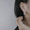 Huitan Geometric Dangle Earrings for Women Luxury Paved White Cubic Zirconia Modern Fashion Female Piercing Earrings Hot