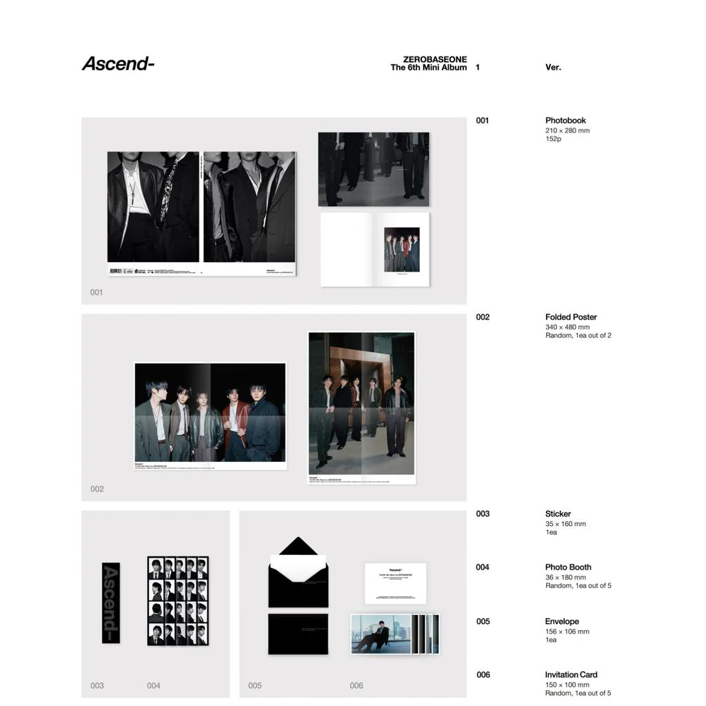 ZEROBASEONE - Het 6e Mini Album [Ascend-] Photobook Versie. (1 Ver. & 10 Ver.) [SET van 2]