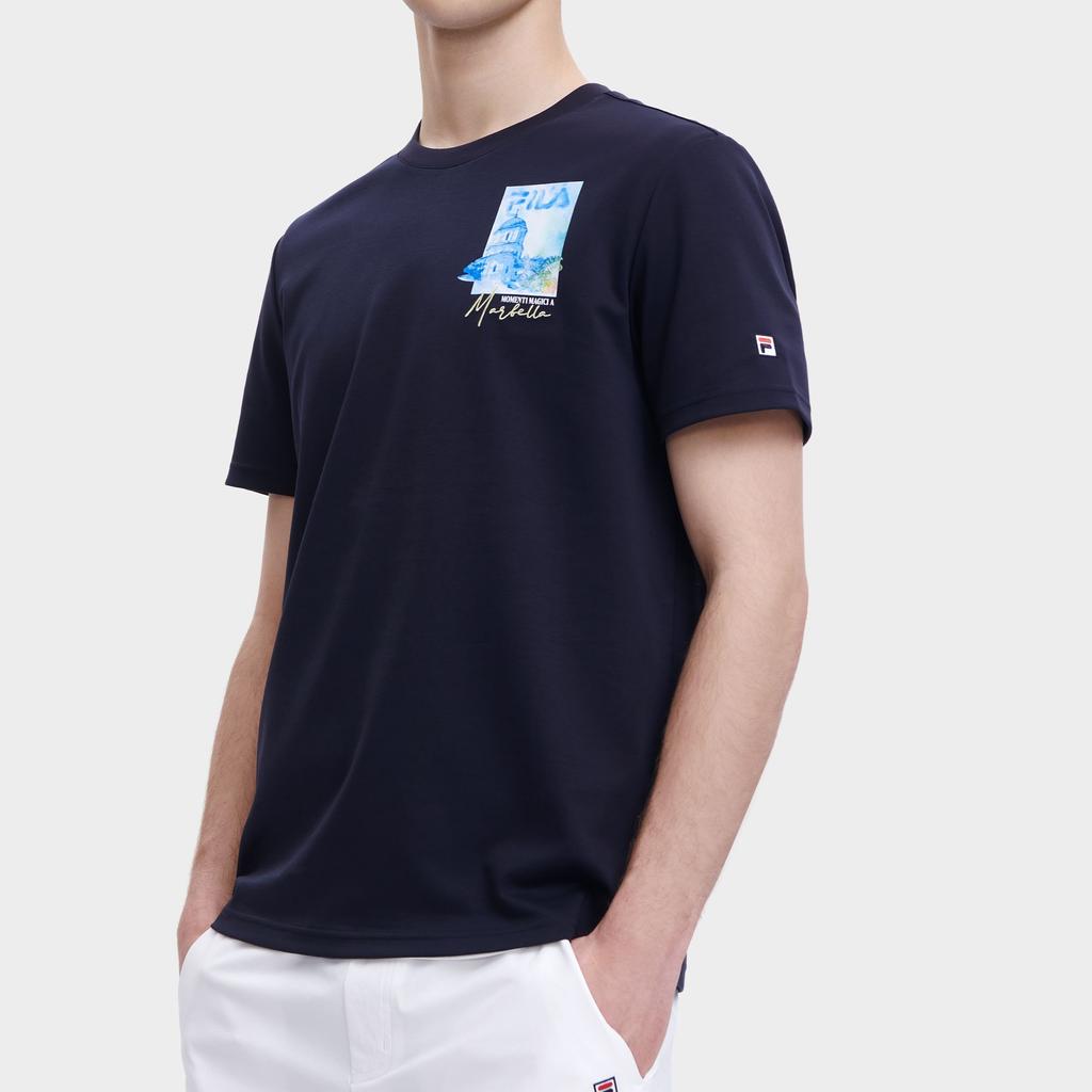 FILA T Shirts Men's Legend Blue Crew Neck Moderate F11M328115F-NV