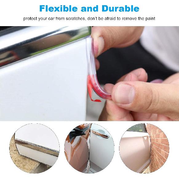Car Door Edge Guards Clear, 16Ft Rubber Seal Protector U Shape Edge Trim Car Door Edge Protection Fit For Most Car