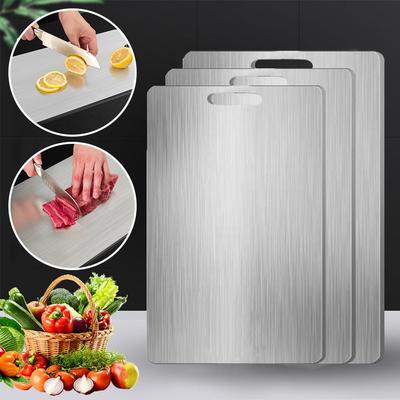 Metal Cutting Board for Kitchen, Double Sided 304 Stainless Steel Chopping Board for Meat,Fruit, Vegetables Dishwasher Safe