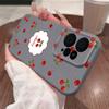 Cute Cherry Print Slim TPU Leather Texture Case For Xiaomi 13T Poco X6 Redmi Note 14 Pro 13 12 11 Soft Matte Shockproof Lens Protection Phone Cover