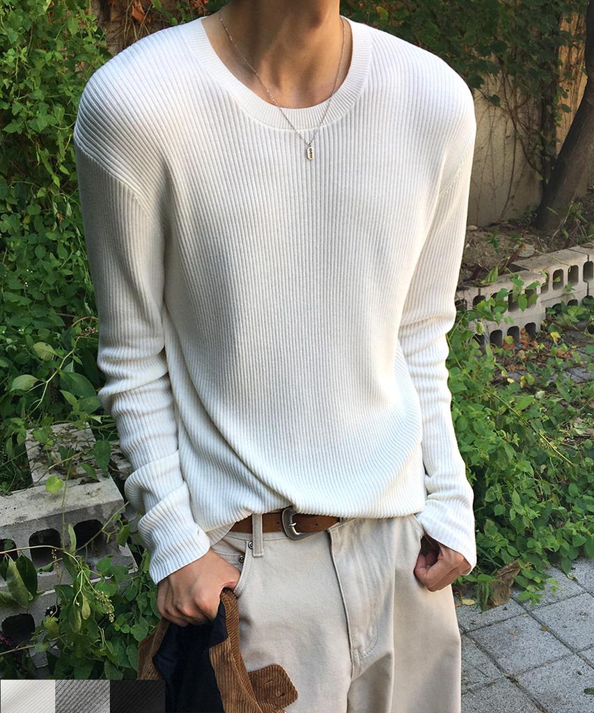 INTEMPOMOOD Muscle Fit Soft Rib Knit: 3 Colors