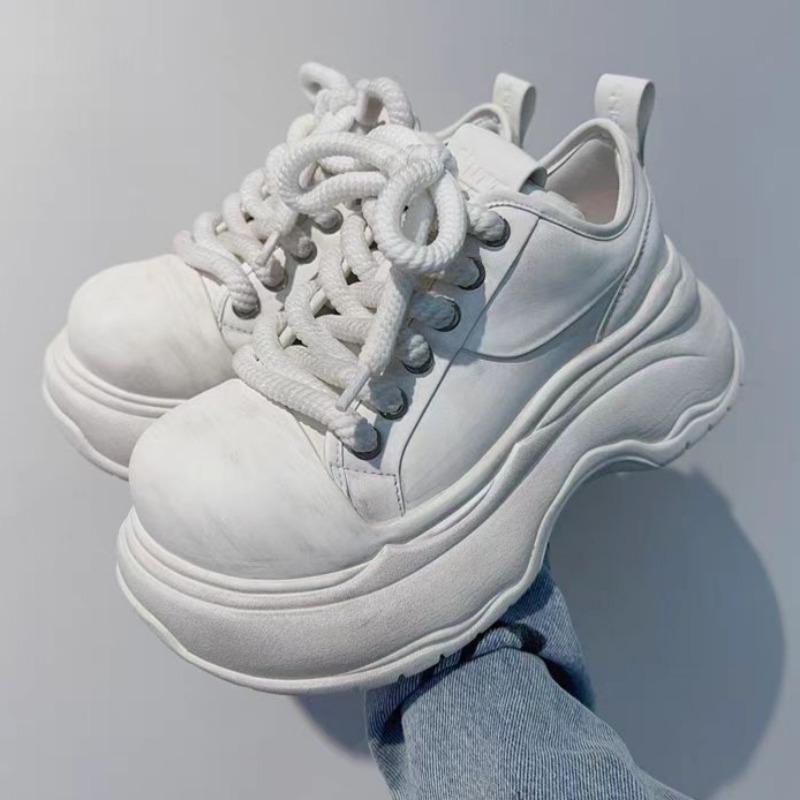 Fashion Autumn New Thick Sole Single Shoes Women Fashion Round Head Front Strap Thick Sole Anti-slip Wear-resistant Low-top Shoes