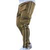 Spring and Autumn Workwear Pants Men's Fashion Brand Elastic Multi-Bag Reflective Straight Sports Fitness Casual Trousers