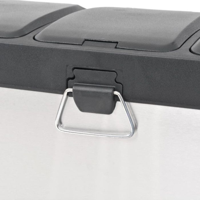 VidaXL Poubelle à ordures Acier inoxydable 24 L