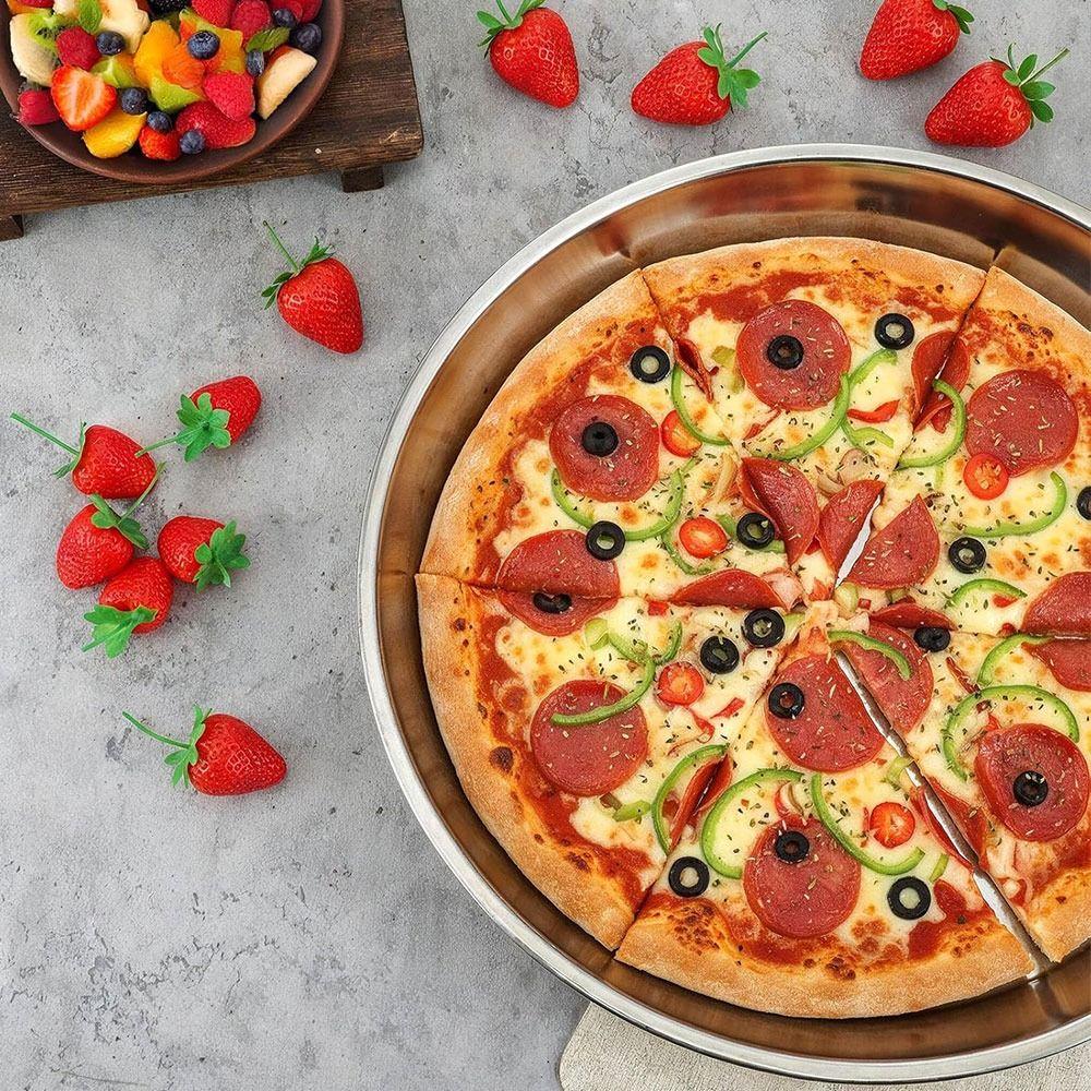 New Round Baking Tray Non-stick Even Heating Oven Tray Aluminum Alloy Bread Cake Tray