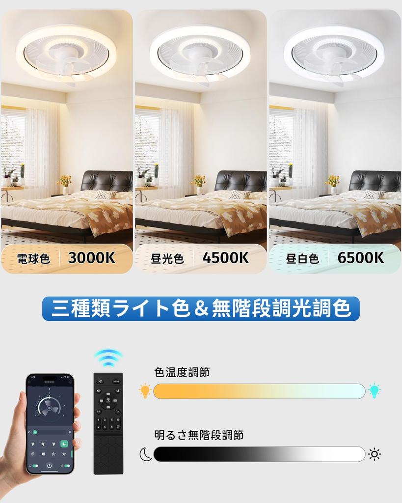 ZXhome 50cm Deckenventilator mit 360° Schwenk- und Drehfunktion, Zirkulator, Tageslicht, Neutralweiß, Warmweiß, Stufenlose Farbe und Dimmung, DC-Motor,