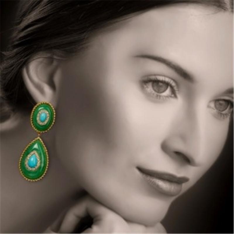 Cercei cu picătură de piatră violet în formă de picătură de culoare aurie de epocă pentru femei, bijuterii cadou pentru nuntă de mireasă, cadou de aniversare