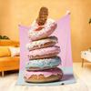 Pink Donut Blanket Soft Throw Blanket for Home Bedroom Bed Sofa Picnic Travel Office Rest Cover Blanket Gift